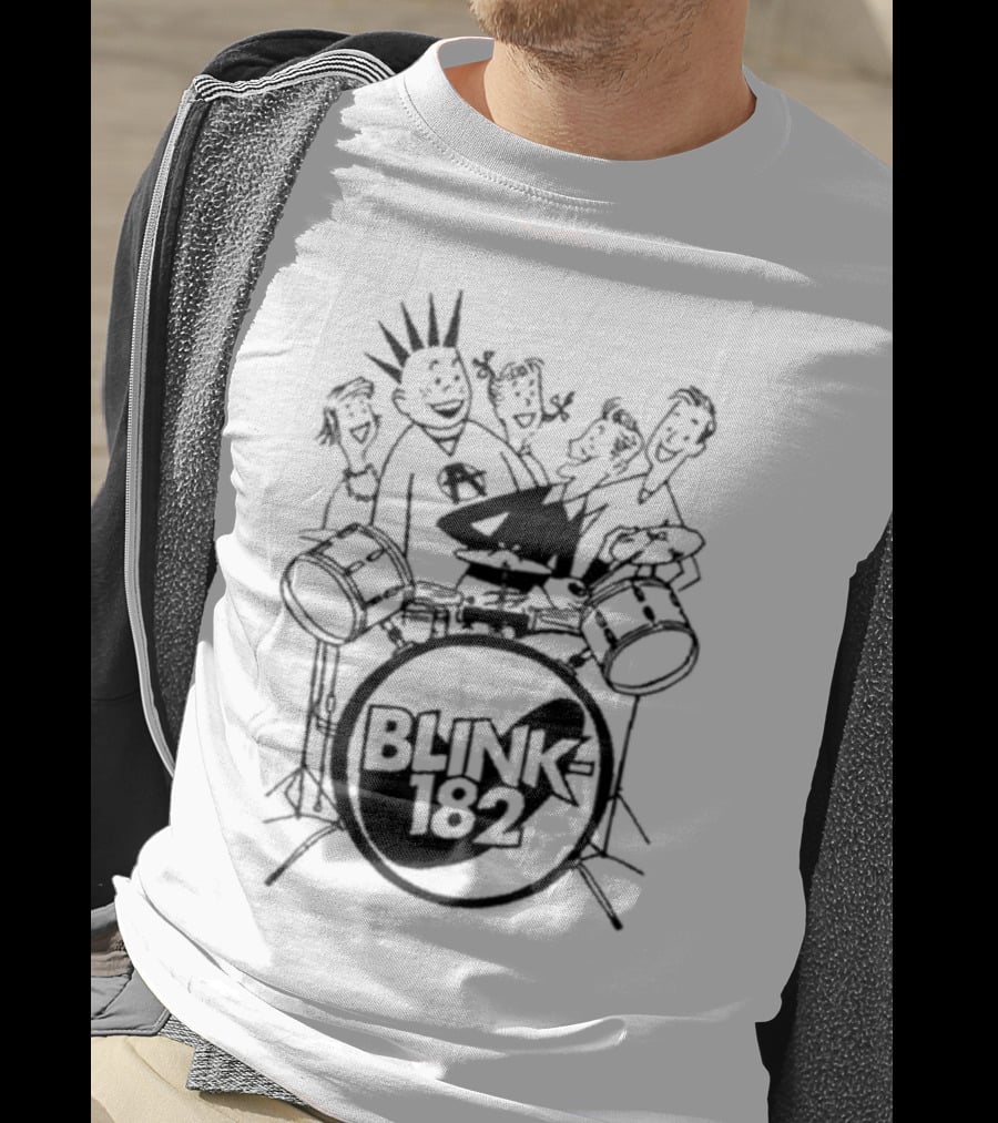 Blink-182 Cartoon Drummer Characters T-Shirt
