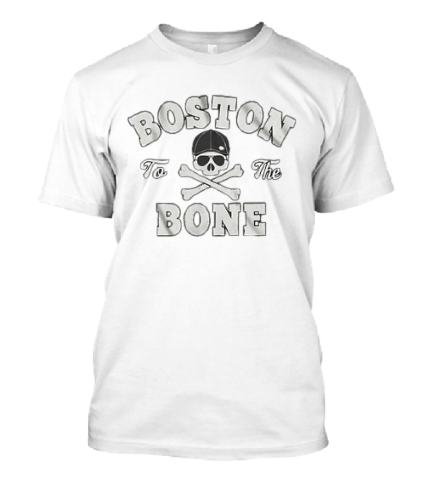 Boston To The Bone Skull Crossbones Irish Vintage T-Shirt