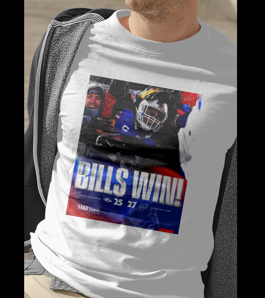 Buffalo Bills Win 27-25 Against Baltimore Ravens Divisional Rnd Playoffs 24/25 T-Shirt