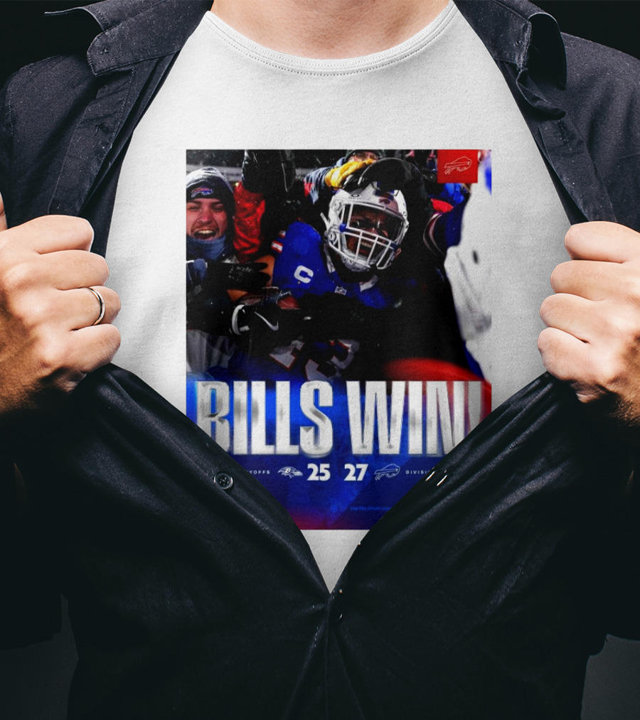 Buffalo Bills Win 27-25 Against Baltimore Ravens Divisional Rnd Playoffs 24/25 T-Shirt