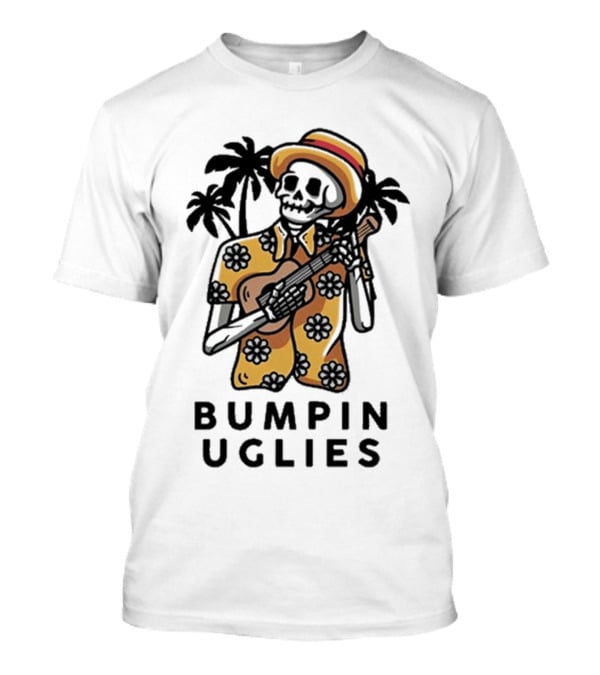 Bumpin Uglies Skeleton Playing Ukulele In Hawaiian T-Shirt
