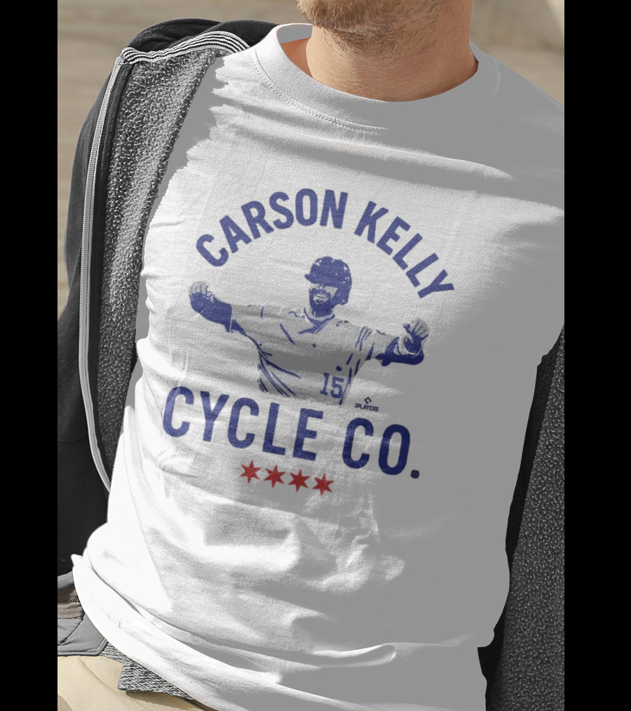 Carson Kelly Cycle Co MLBPA Number 15 Baseball Star Iconic Red Stars Theme T-Shirt