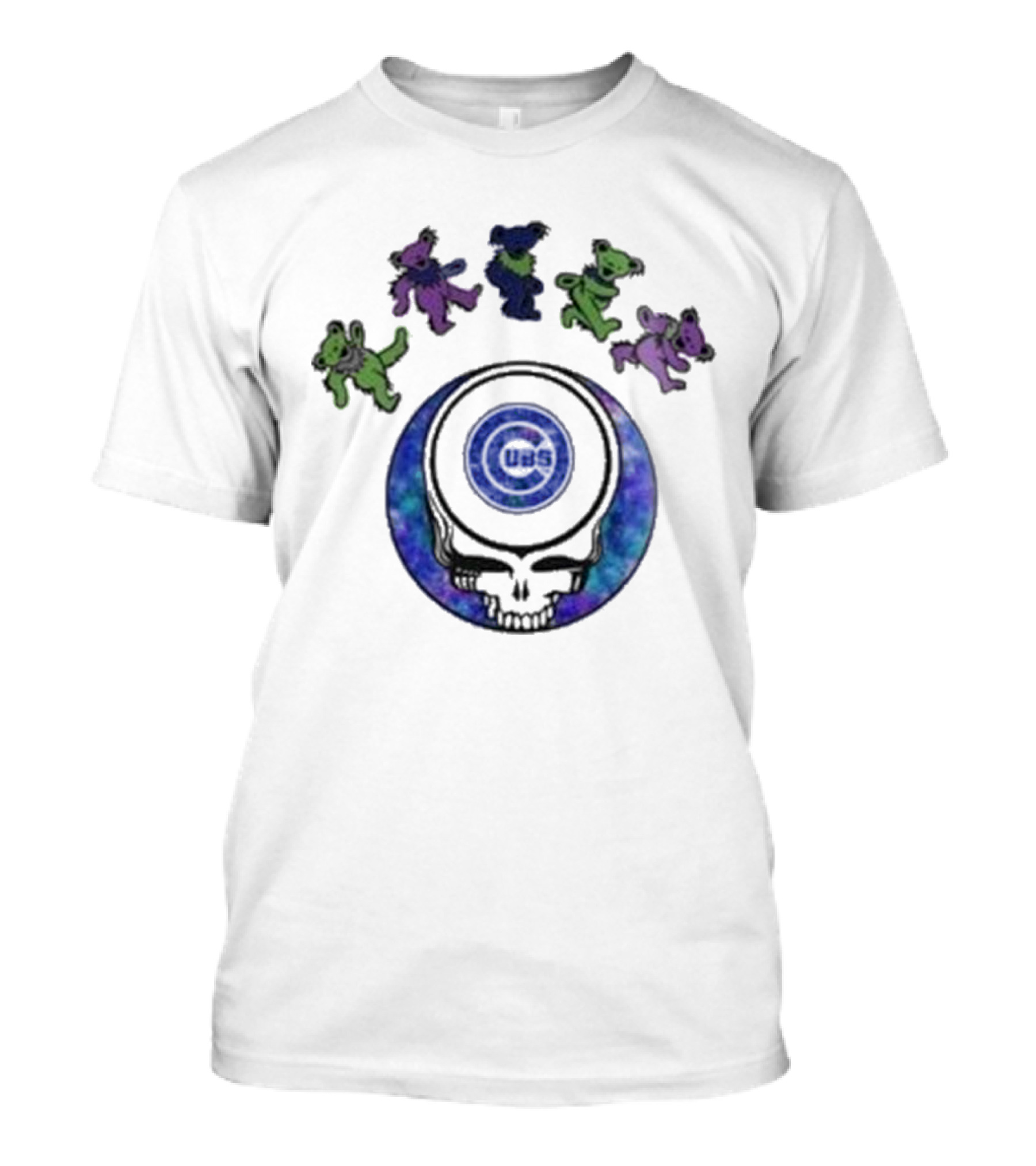 Chicago Cubs 2025 Grateful Dead Night Skull Bears Baseball T-Shirt