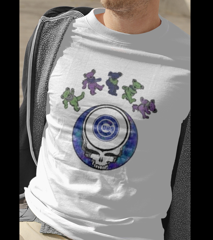 Chicago Cubs 2025 Grateful Dead Night Skull Bears Baseball T-Shirt