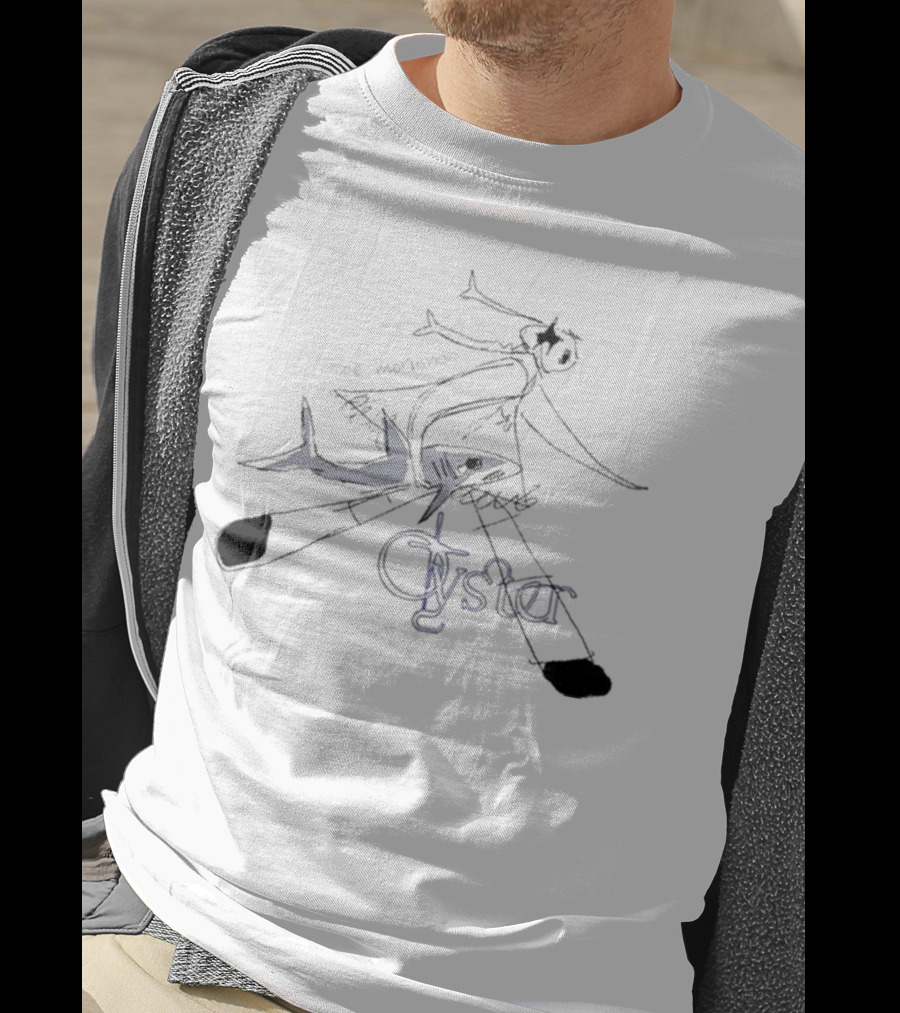 Chloe Moriondo Oyster 2025 Illustrated Fish And Bicycle Art T-Shirt