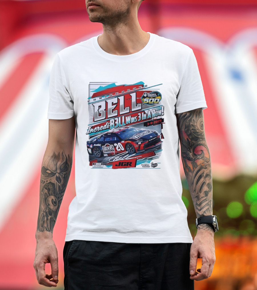 Christopher Bell Wins 3 in a Row Shriners Children’s 500 Race 2025 NASCAR Cup Series JGR T-Shirt