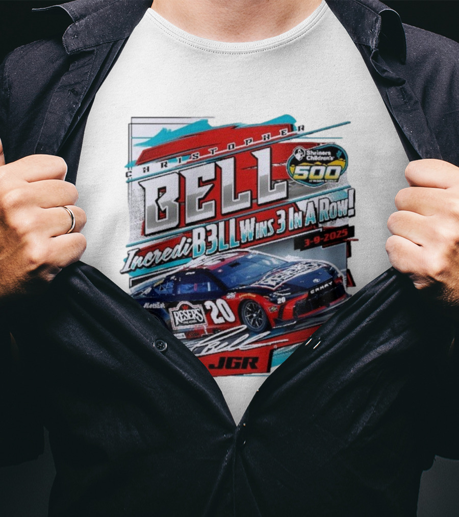 Christopher Bell Wins 3 In A Row Shriners Children’s 500 Race 2025 NASCAR Cup Series JGR T-Shirt