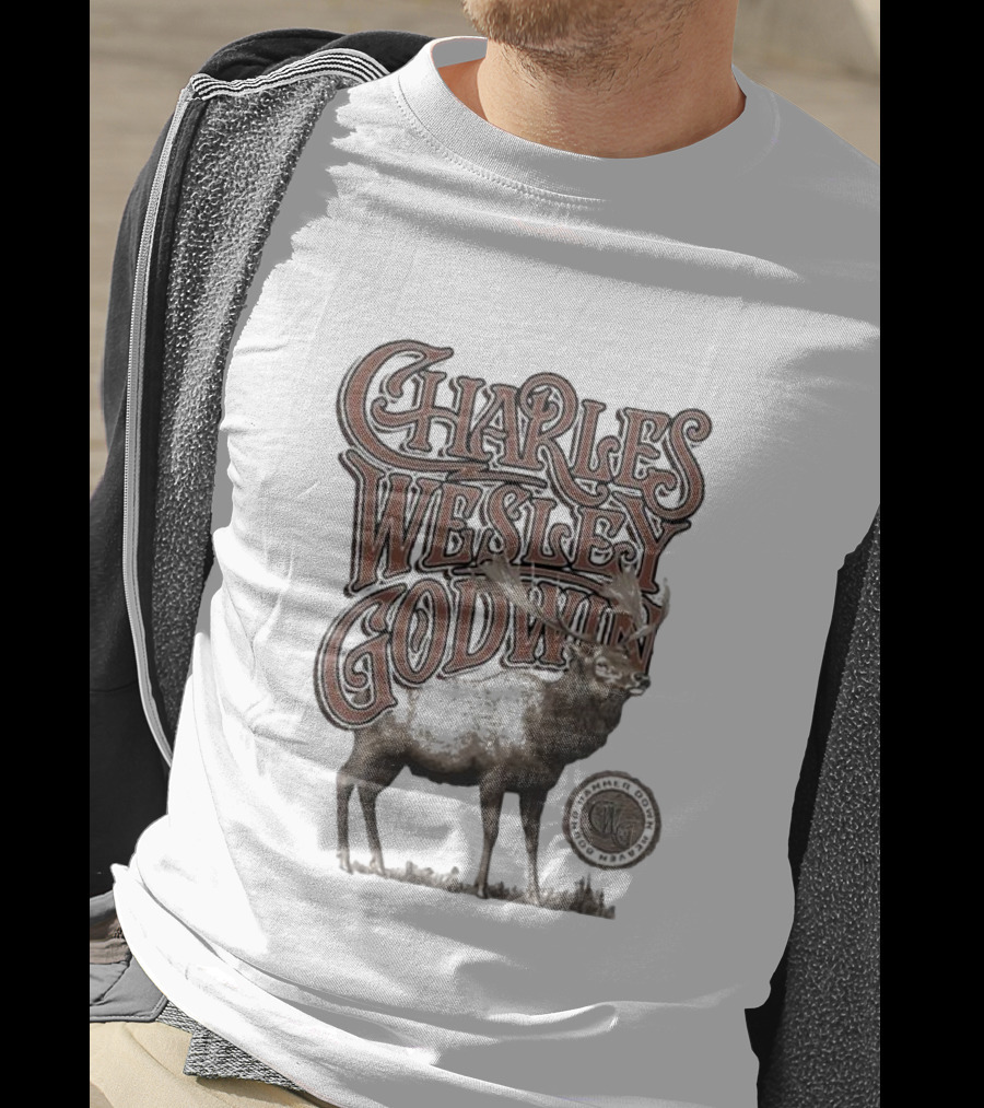 Charles Wesley Godwin Elk Lonely Mountain Town T-Shirt