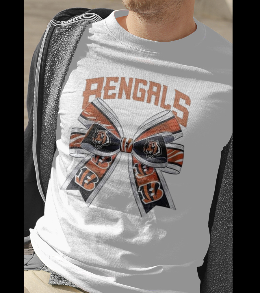 Cincinnati Bengals Bow Featuring Iconic Tiger Logos T-Shirt