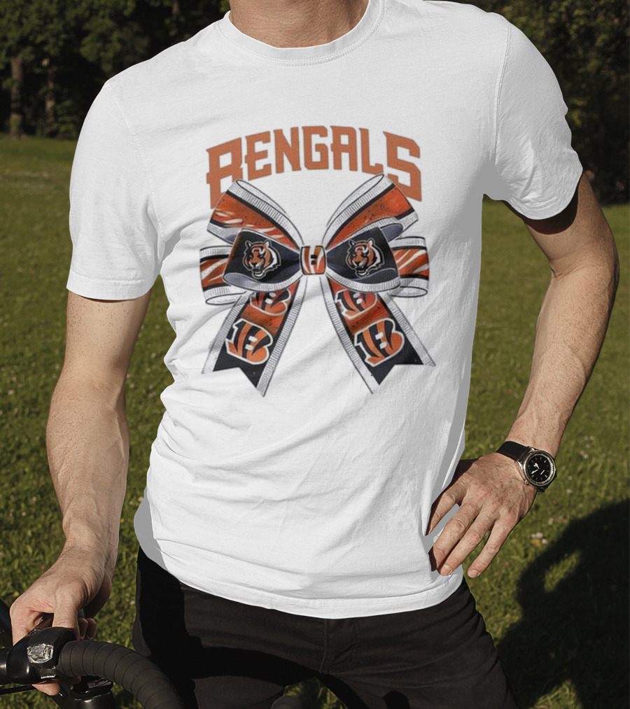 Cincinnati Bengals Bow Featuring Iconic Tiger Logos T-Shirt