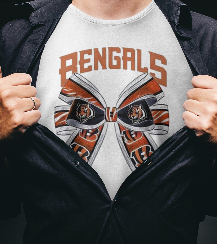 Cincinnati Bengals Bow Featuring Iconic Tiger Logos T-Shirt