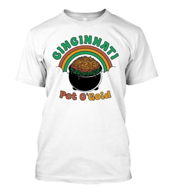 Cincinnati Pot O Gold Rainbow St Patricks Day T-Shirt