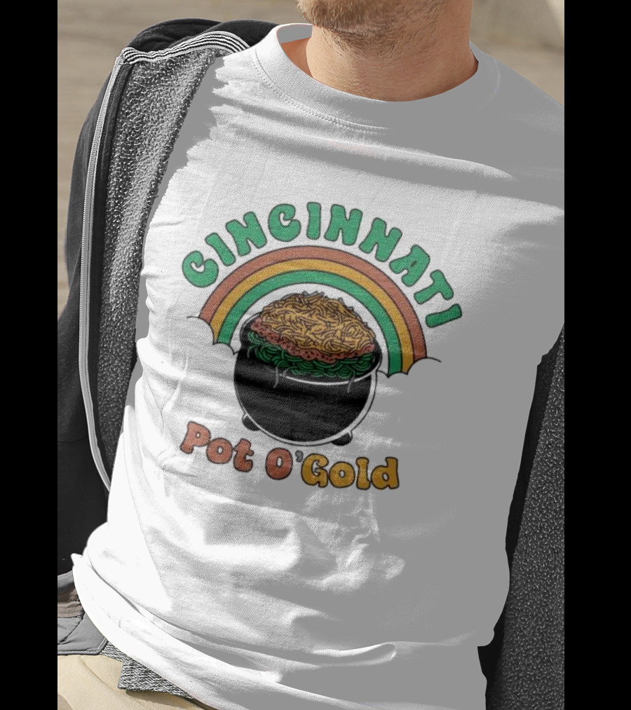 Cincinnati Pot O Gold Rainbow St Patricks Day T-Shirt