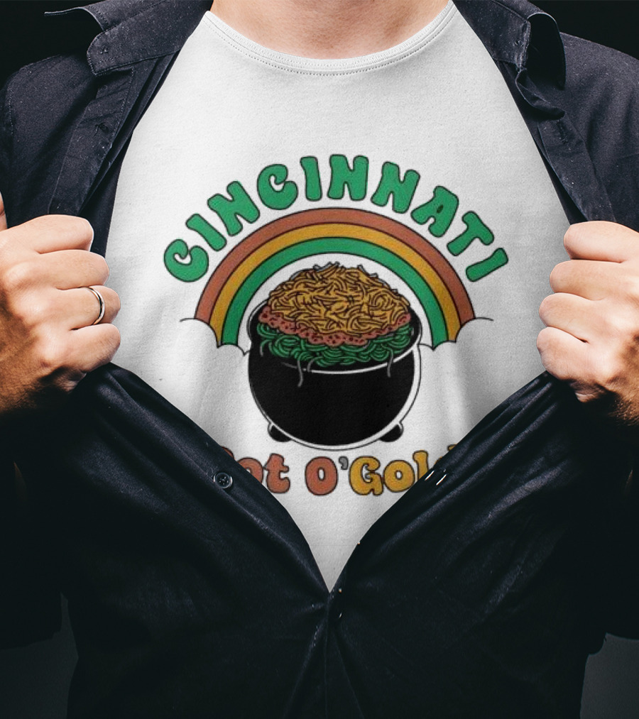 Cincinnati Pot O Gold Rainbow St Patricks Day T-Shirt