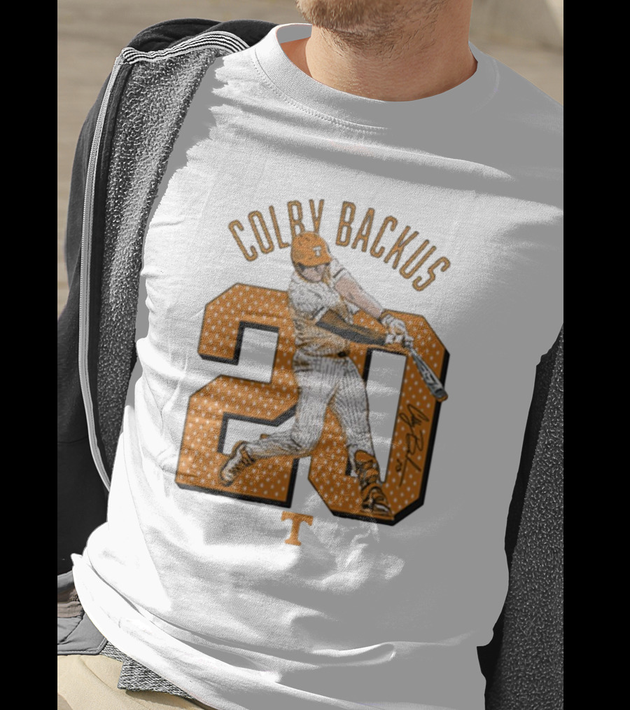 Colby Backus 20 Tennessee Vols NCAA Baseball Signature T-Shirt