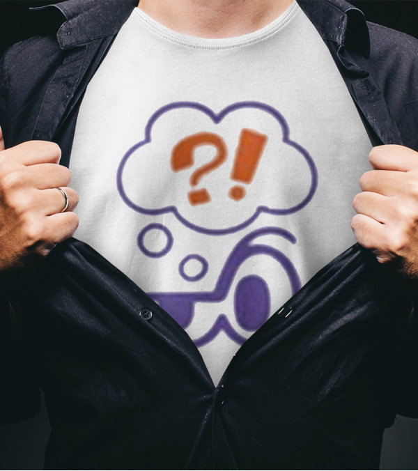 Clooless Core Bubble Brain Question Mark Exclamation Point T-Shirt