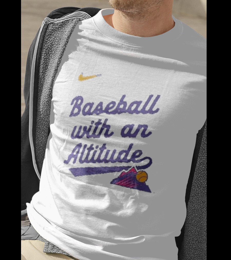 Nike Baseball With An Altitude Rockies Mountains Graphic T-Shirt