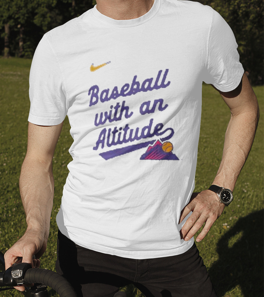 Nike Baseball With An Altitude Rockies Mountains Graphic T-Shirt