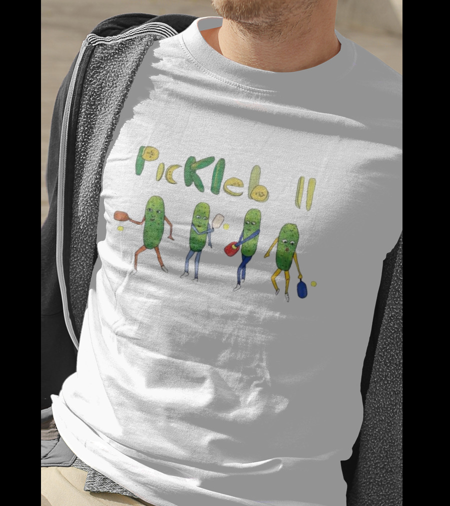 Dave Portnoy Pickleball Pickle Characters Playing Tennis T-Shirt