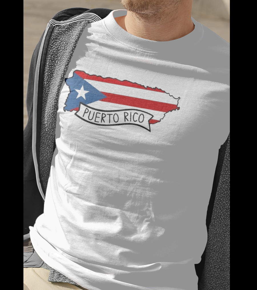 Dayjaavu Puerto Rico Flag And Island Map T-Shirt