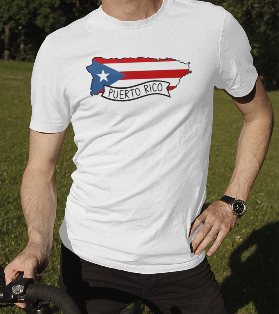 Dayjaavu Puerto Rico Flag And Island Map T-Shirt