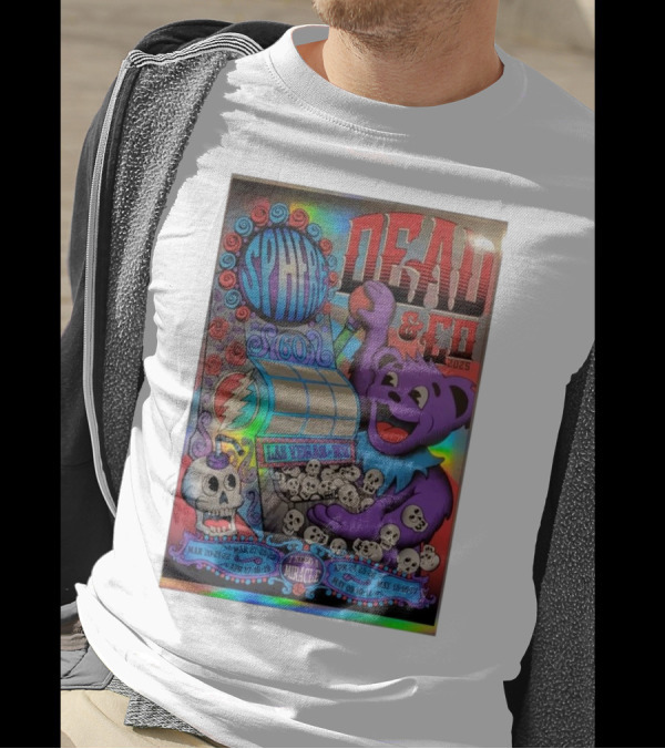 Dead & Co 2023 Las Vegas Sphere I Need A Miracle Apr 24-25-26 Purple Bear And Skull T-Shirt