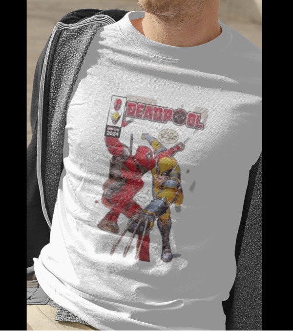 DEADPOOL Wolverine Comic Cover 2024 Issue Featuring Iconic Marvel Heroes Clashing T-Shirt