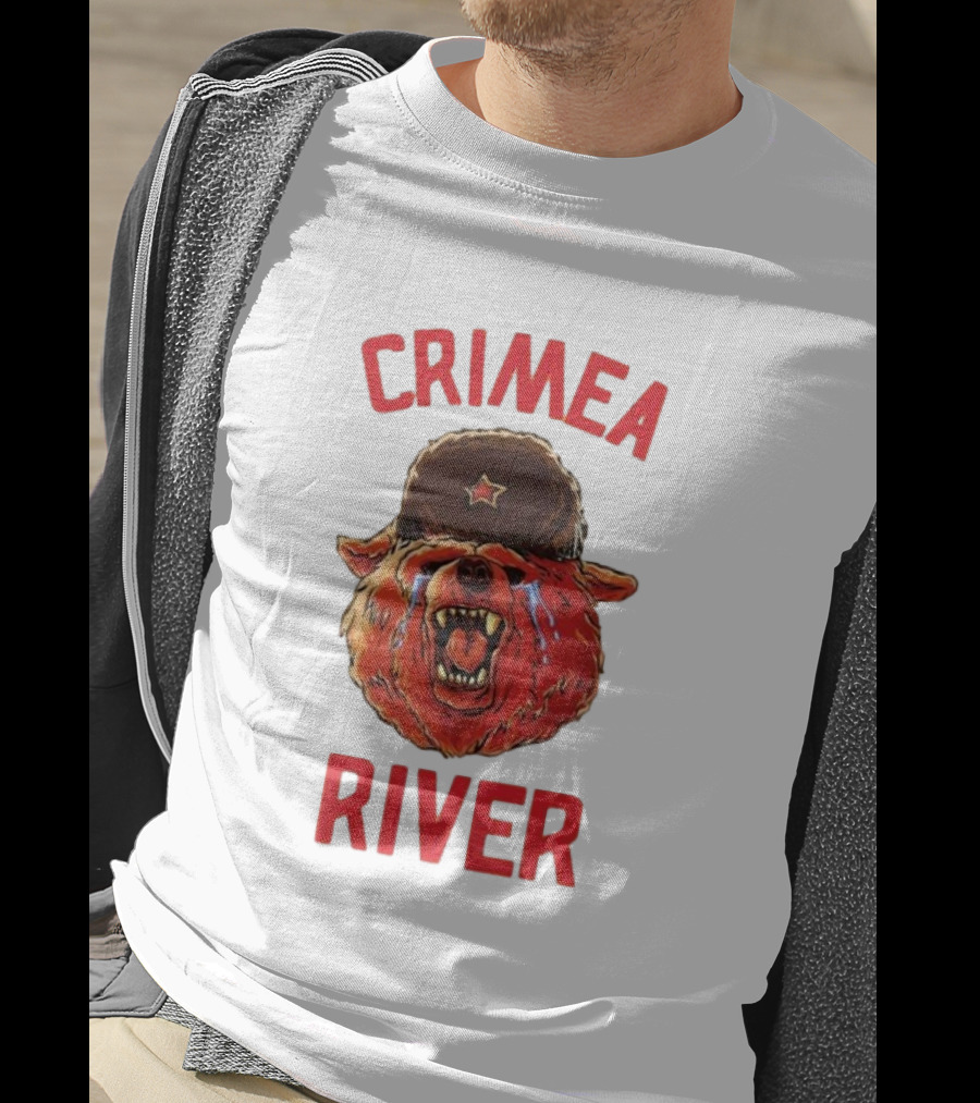 Crimea River Bear In Soviet Hat Crying Russia T-Shirt