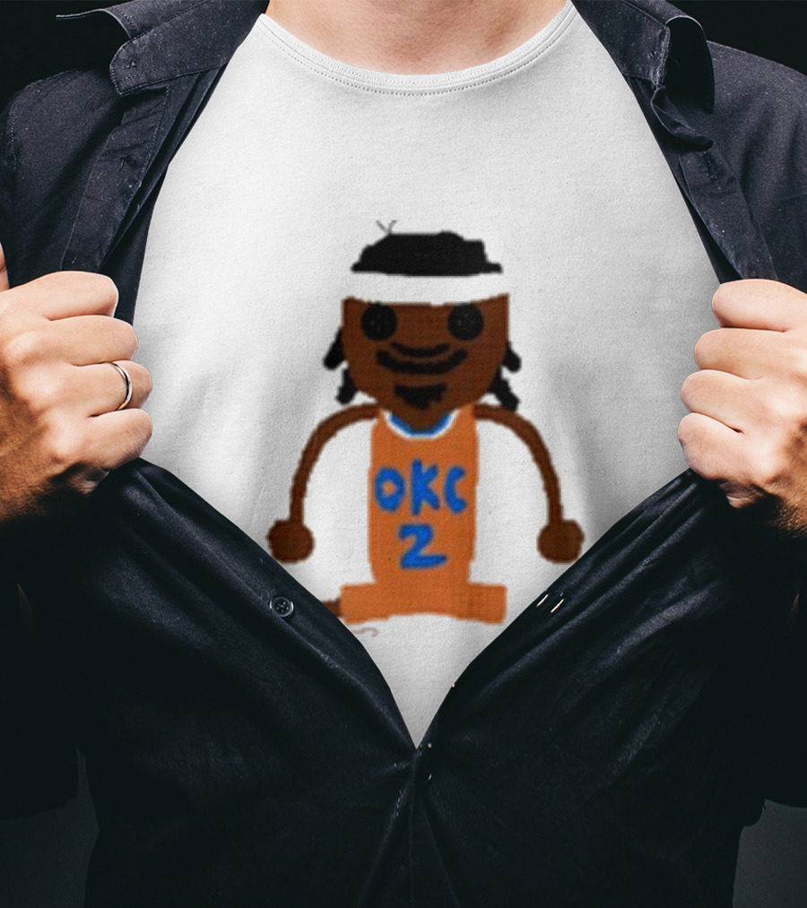 Oklahoma City Thunder Shai Gilgeous-Alexander Crochet Style OKC 2 T-Shirt
