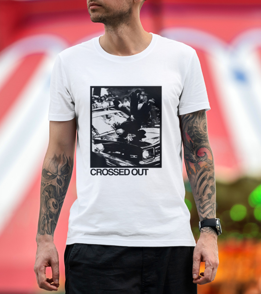Crossed Out Never Forget Protest Scene Vintage Photography T-Shirt