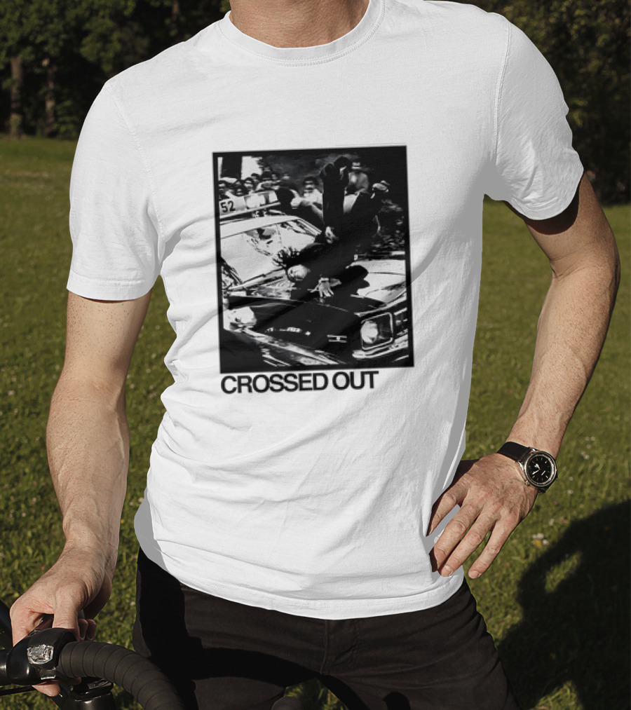 Crossed Out Never Forget Protest Scene Vintage Photography T-Shirt