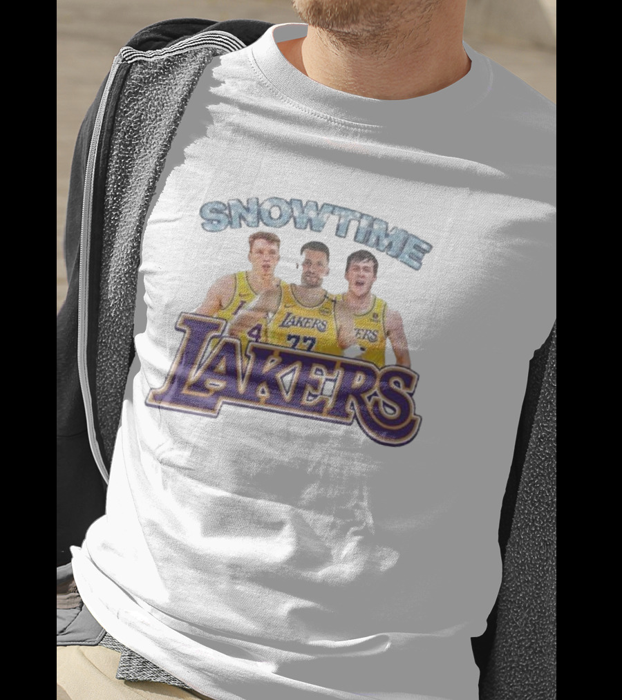 Los Angeles Lakers Snowtime Players Dalton Knecht Austin Reaves Luka Doncic T-Shirt