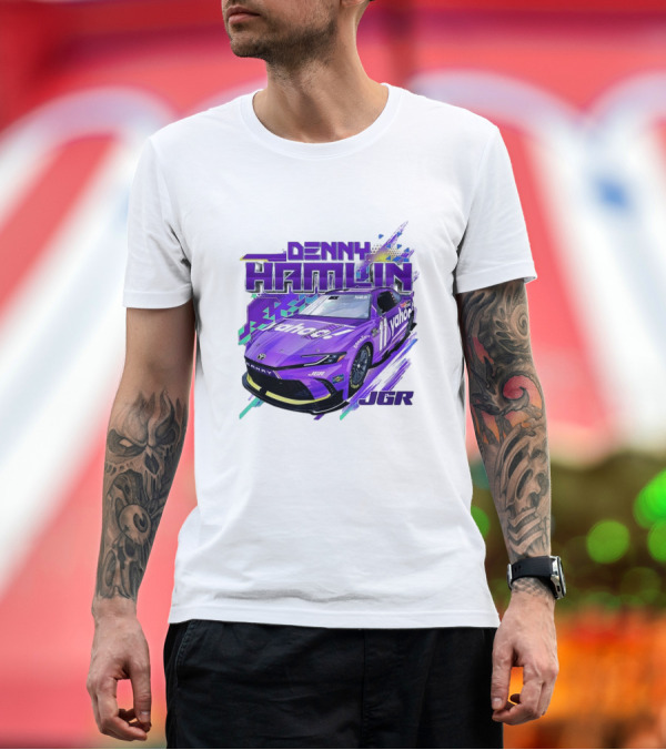 Premium T-Shirt: Denny Hamlin Purple Yahoo Race Car JGR Number 11 T-Shirt Denny Hamlin Purple Yahoo Race Car JGR Number 11 T-Shirt