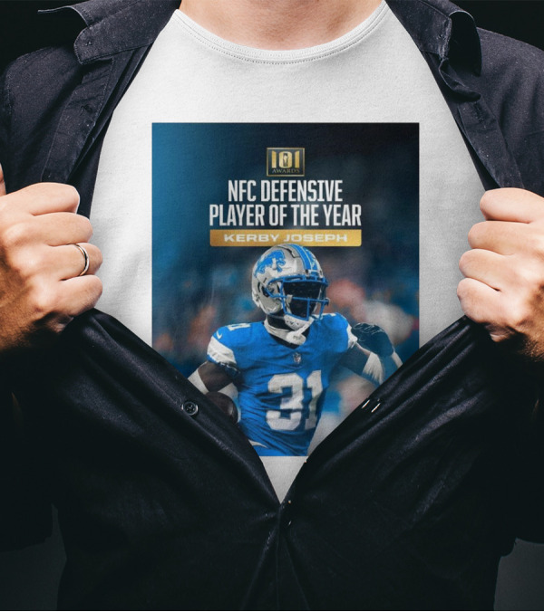 101 Awards NFC Defensive Player Of The Year Kerby Joseph Detroit Lions T-Shirt