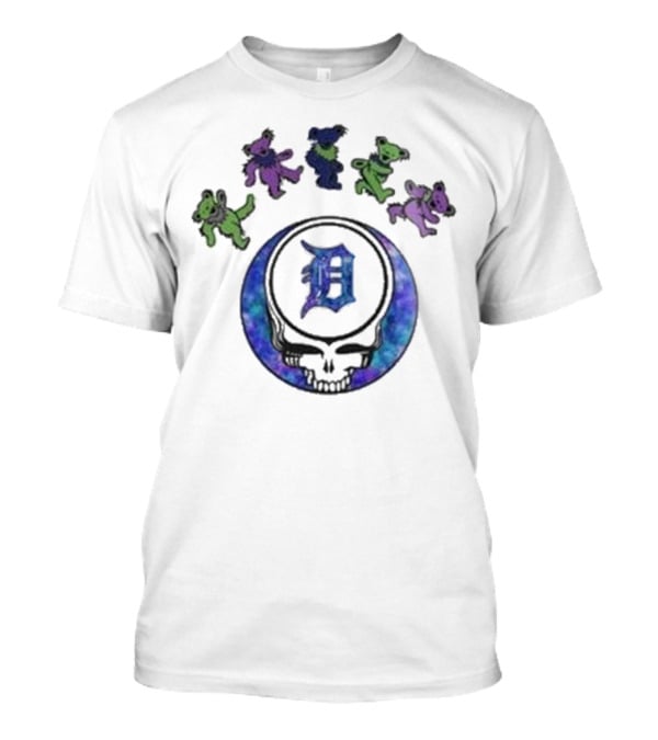 Detroit Tigers 2025 Grateful Dead Bears Skull Baseball Event T-Shirt