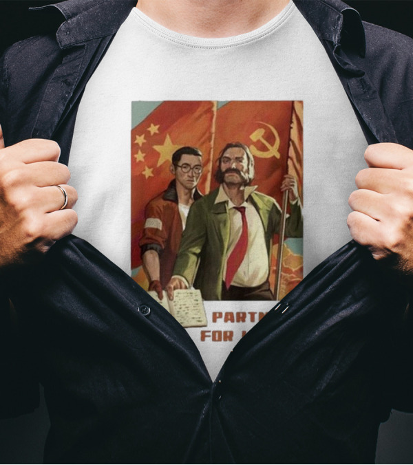 Disco Elysium 2025 Partners For Life Soviet Chinese Flag Art T-Shirt
