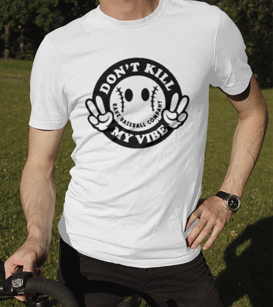Don’t Kill My Vibe Baseball Company Baseball Emoji Peace Hands T-Shirt