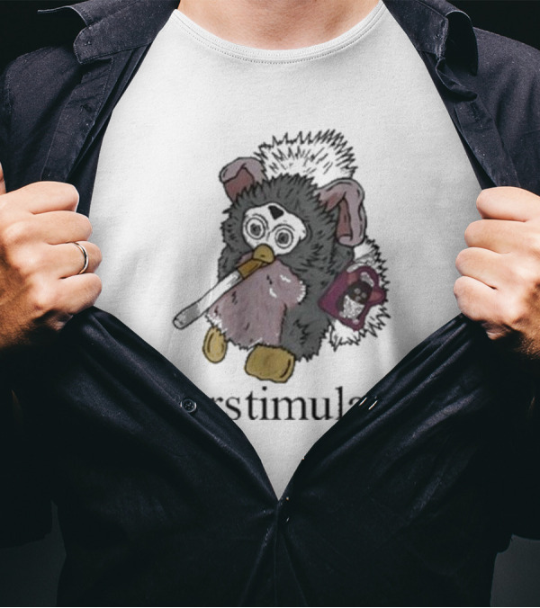 Emotionalclub Overstimulated Nostalgic Creature With Fuzzy Ears And Toy Radio T-Shirt