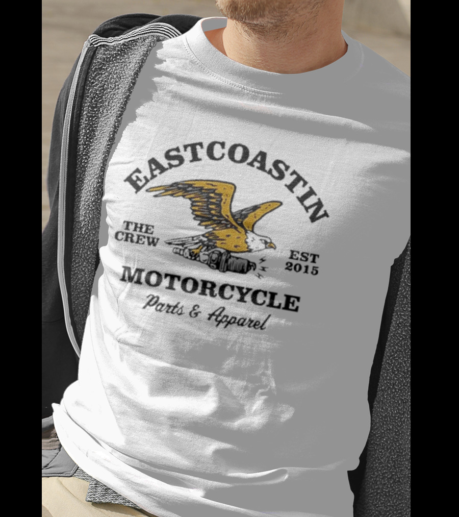 Eastcoastin’ Motorcycle Free Bird Golden Eagle Wings And Ride Free T-Shirt