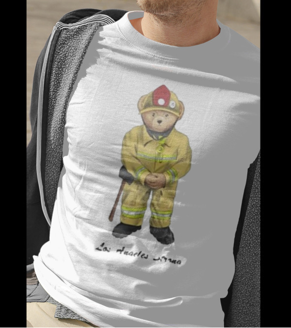 Firefighter Bear Standing In Uniform With Axe T-Shirt