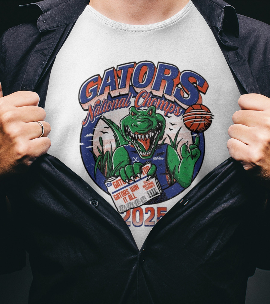 Gators National Champs 2025 Win It All Gators National Chomps T-Shirt