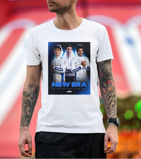 Premium T-Shirt: Williams Racing New Era Formula 1 Saudi Arabian Grand Prix Best Start In Nine Years T-Shirt Williams Racing New Era Formula 1 Saudi Arabian Grand Prix Best Start In Nine Years T-Shirt