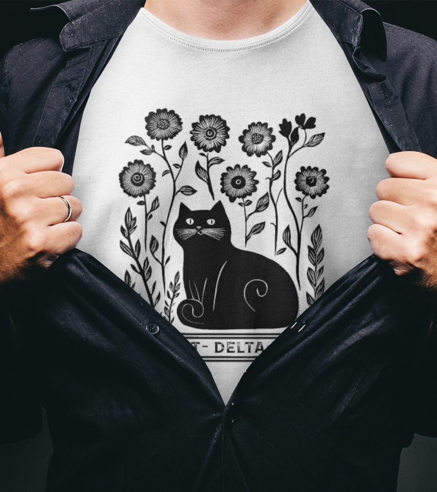 Delta Cat In Flowers T-Shirt