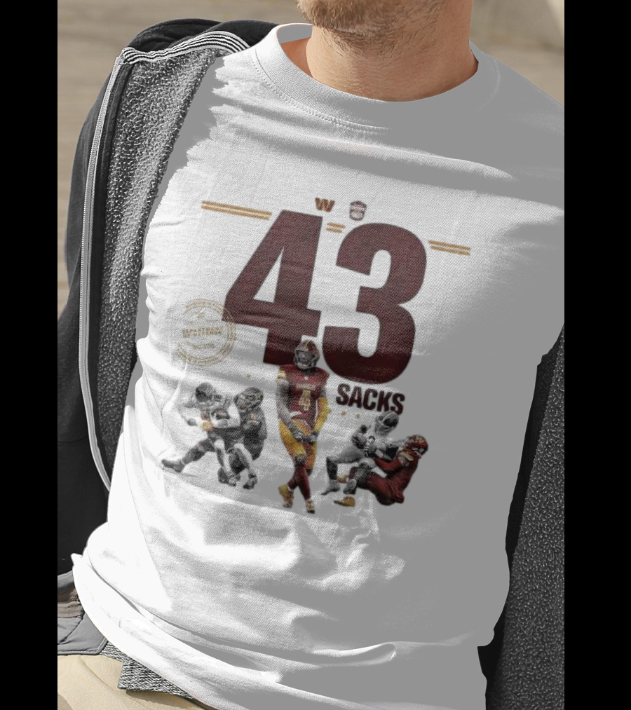 Frankie Luvu 43 Regular Season Sacks Football Action Washington Redskins T-Shirt