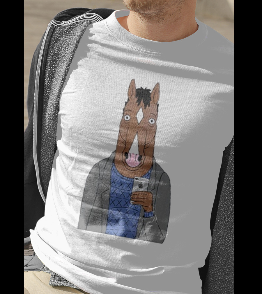 Bojack Horseman Horse Head Selfie Smartphone Humor T-Shirt