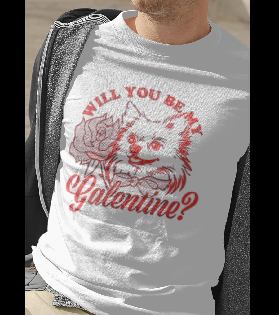 Will You Be My Galentine Hatchi Rose Dog Bow Tie T-Shirt