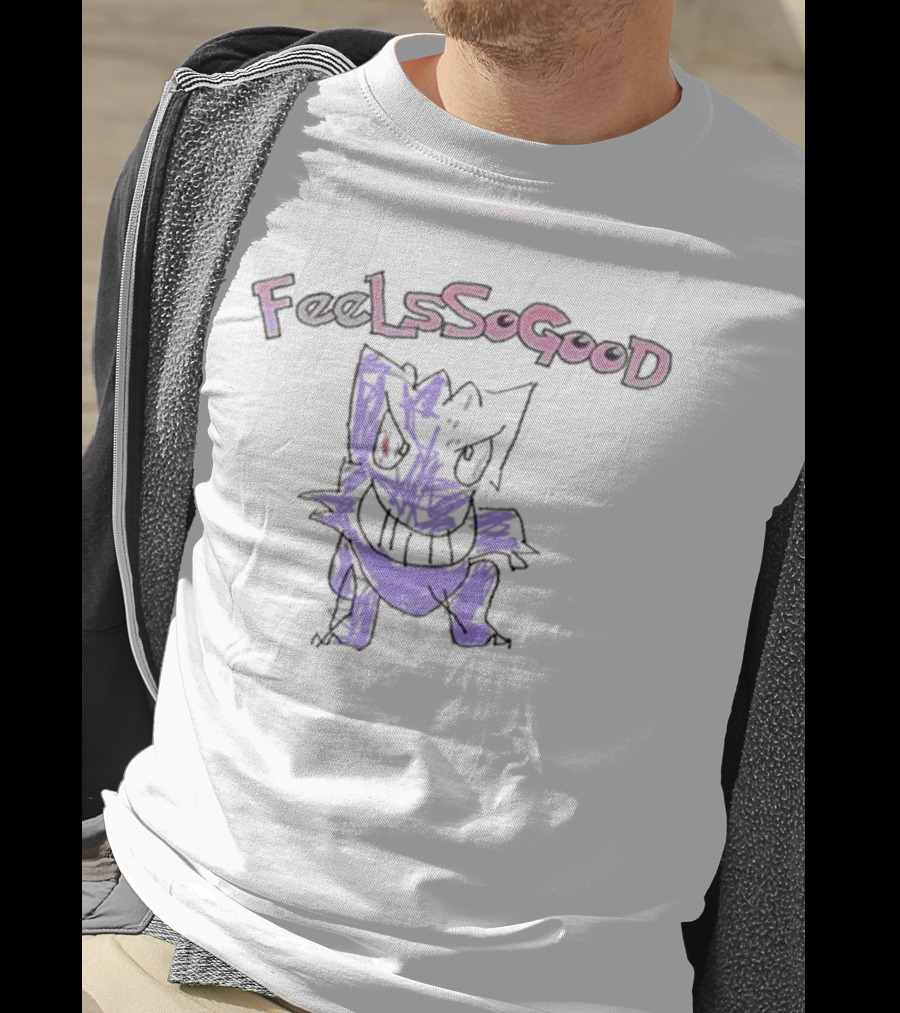 Gengar Feels So Good Pokemon Sketch Art Style T-Shirt