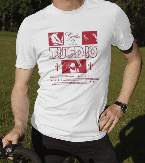 Tu Ed Io Geolier Iconic Visual Elements And Text T-Shirt