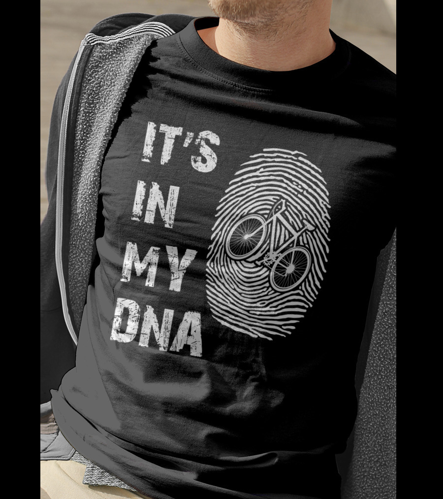 IT'S IN MY DNA Bicycle Fingerprint T-Shirt