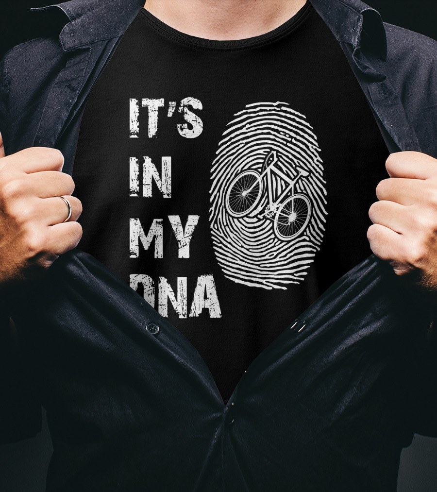 IT'S IN MY DNA Bicycle Fingerprint T-Shirt